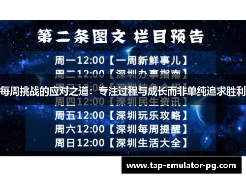 每周挑战的应对之道：专注过程与成长而非单纯追求胜利